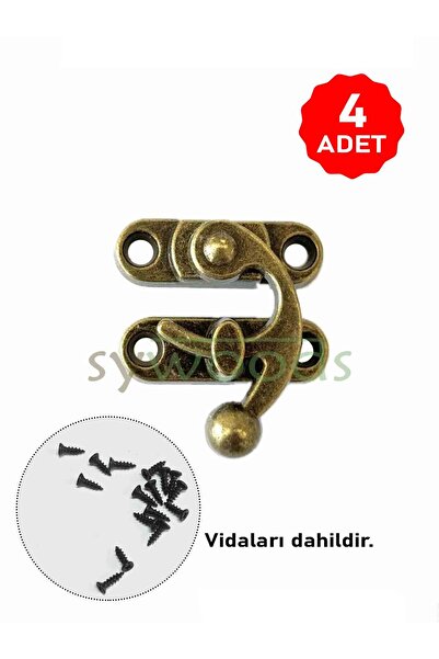 sywoods Yaylı kancalı kilit 28x32 antik 4 adet