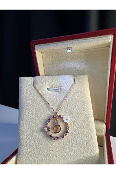 vogutima Kadın Gümüş Kolye - Manolya Çiçeği Düşler Işıltısı D Harfi • Işıklı ...