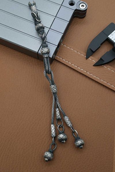 dergah tesbih 3-Piece Reis Silver Kazaziye Knitted Whip