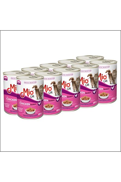 MİO Premium wet cat food❤️ Complete cat food Adult chicken pack of 10 Canned Cats Mio Cat 400g