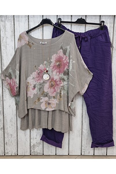 pudubutik Likralı Büyük Beden Pantolon Mor