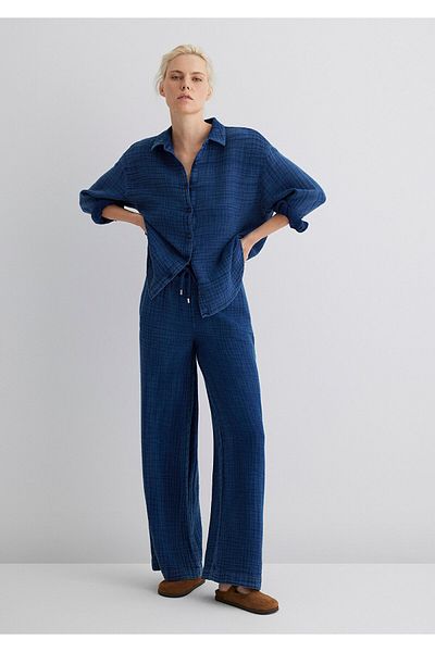 Mavi Textured Indigo Trousers 1011019-18790