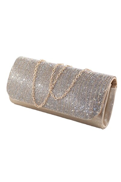 KEEBA Сумка для вечірнього вбрання з камінцями. Сумка для вечірнього вбрання, клатч, золота сумка для вечірнього вбрання, жіноча золота сумка для вечірнього вбрання з камінцями.