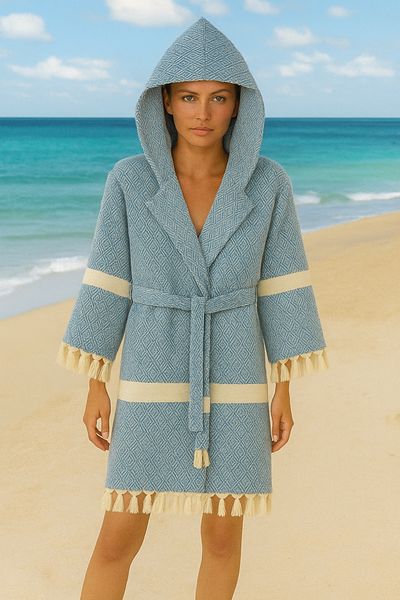 Fabric Box Μπουρνούζι Peshtemal από 100% φυσικό βαμβάκι / Ρόμπα / Πετσέτα παραλίας