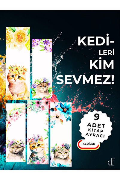 darkfikir 9'lu Kitap Ayracı Seti - Kediler