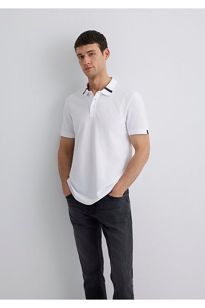 Mavi Λευκό μπλουζάκι Polo Regular Fit 0612651 -620