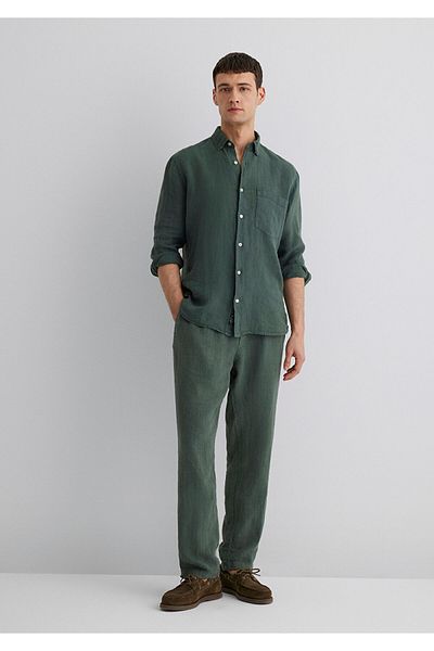 Mavi Green Linen Trousers 0010358 -71598