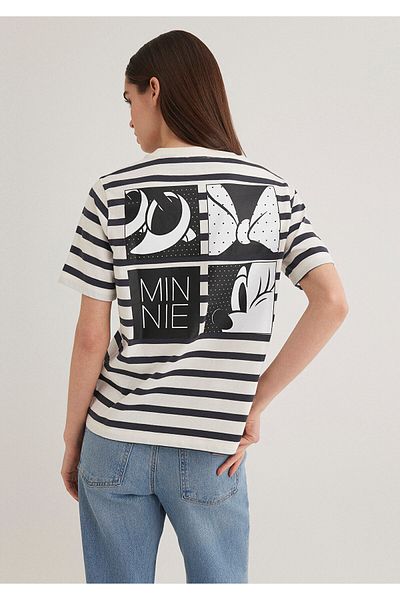 Mavi Regular Fit Minnie Mouse Printed Striped T-Shirt 1613257 -85308