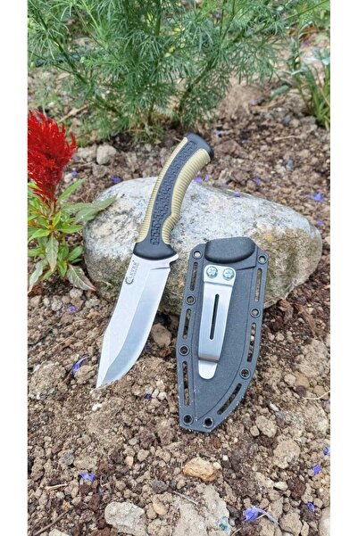 CLEVER STAINLESS STEEL Paslanmaz Çelik Kamp ve Avcı Bıçağı Kaydeks kılıf Outdoor