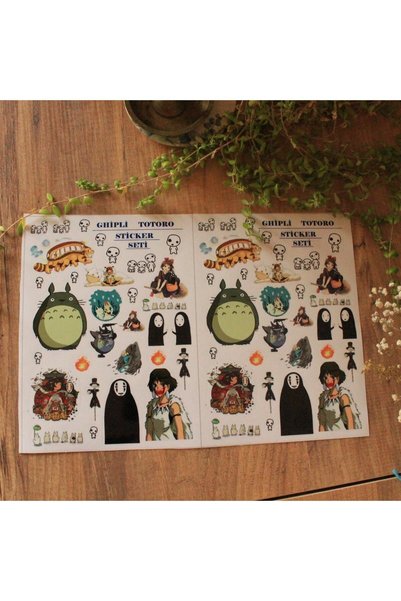 baddin aksesuar Ghibli Totoro Sticker Set Adhesive Double Animation