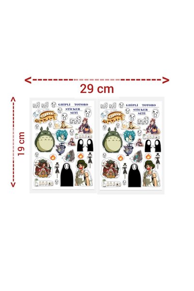 baddin aksesuar Ghibli Totoro Sticker Set Adhesive Double Animation