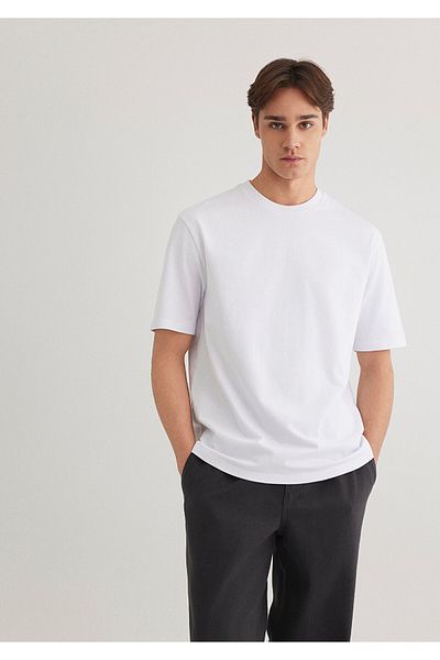 Mavi Λευκό T-shirt Crew Neck Basic Loose Fit / Loose Relaxed Fit0611924-620