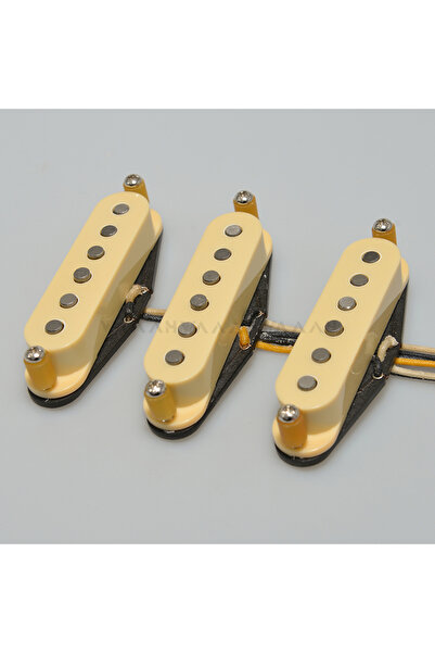 Choice1 Vintage Yellow cover Alnico 3 SSS Surfari Handwound Guitar kups Vinta...