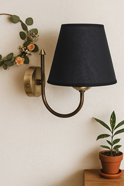 Tel Lighting Kumaş Başlık, Metal Eskitme Gövde Aplik