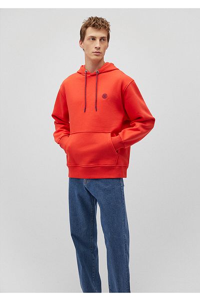 Mavi Logo Embroidered Hooded Red Sweatshirt 065809 -70481
