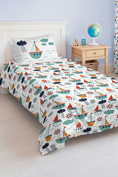 Realhomes مجموعة غطاء سرير بيك لغرفة الأطفال والمراهقين بموضوع البحر