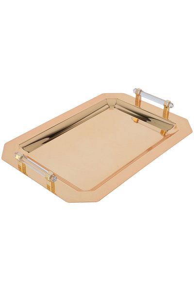 Alsaif Gallery Tofaria set with 2 dates with a steel lid from Al Saif Gallery, 3 pieces - gold