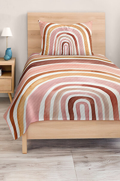 Realhomes مجموعة غطاء سرير بيكه لغرفة الأطفال والمراهقين مكونة من شريط ملون