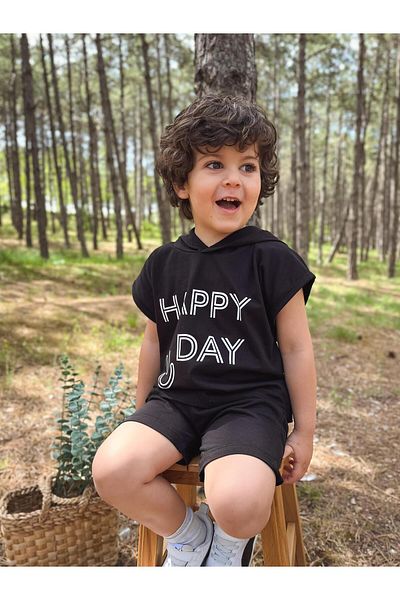 MiaBaby Hooded Summer Printed Suit 2404Kpsnyzlyk
