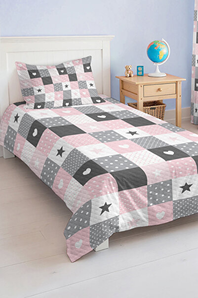 Realhomes Cute Star and Heart Patterned Single Children's and Teenager's Room Pique Set