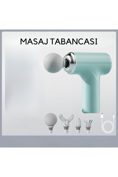 Tiffany Masaj Tabancası Sporcu Masaj Aleti 6mm 4 Farklı Başlık Şarjlı Profesy...