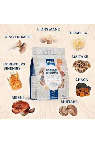 applied nutrition Mushroom Superblend, Boosts Immunity And Wellbeing (160G – 40 SERVINGS)