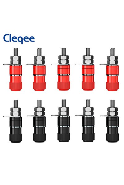 Choice1 P50001 5 أحمر 5 أسود Cleqee 10 قطع صامولة عمود الربط 4 مم مقبس الموز ...