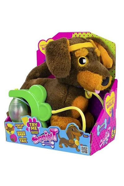 Eolo Sprint Dachshund, Wags Tail, Raises Ears, 3 Sounds, 18 Months+ - 20 cm