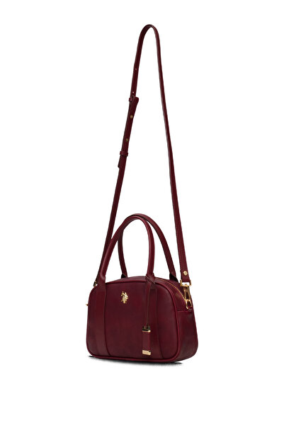 U.S. Polo Assn. حقيبة ماسنجر نسائية باللون الأحمر الداكن Us25629