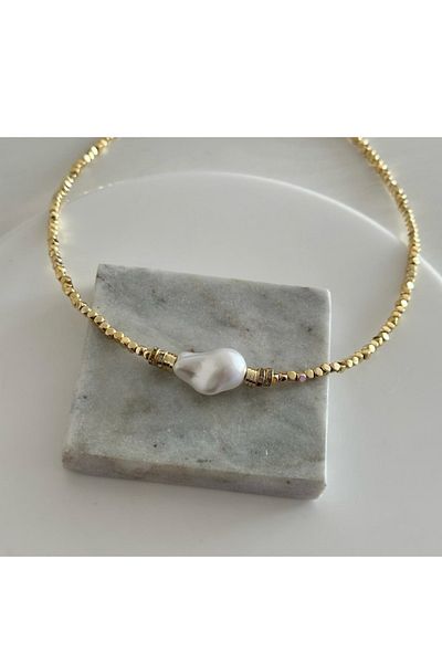gaila design Baroque Pearl Cube Dorical Necklace