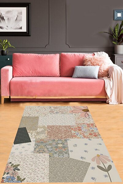 on the clouds Soft Minimal Desenler Patchwork Yıkanabilir Kaymaz Taban Leke T...
