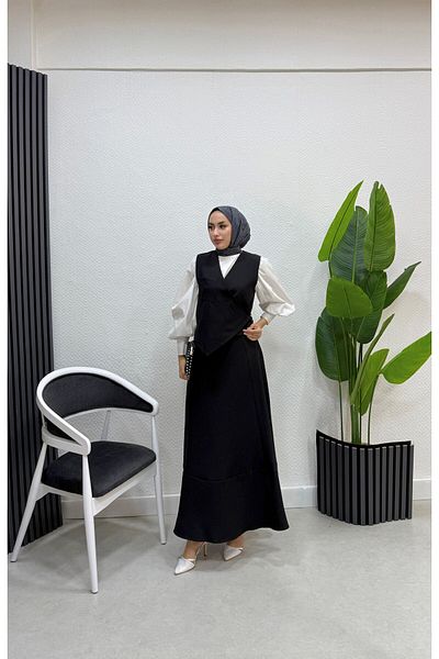 BURCU TESETTÜR 2502 Vested Skirt Set