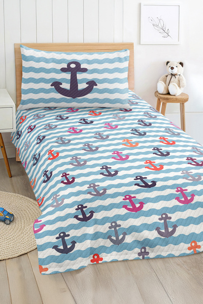 Realhomes Cheerful Sea Themed Single Children's and Teenager's Room Pique Set