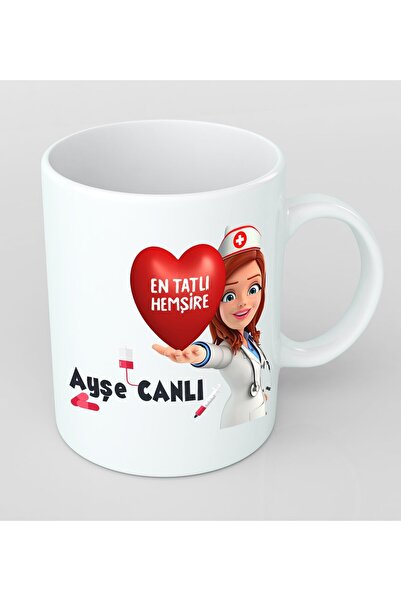 Teknookul Kişiye Özel En Tatlı Hemşire Kupa Bardak