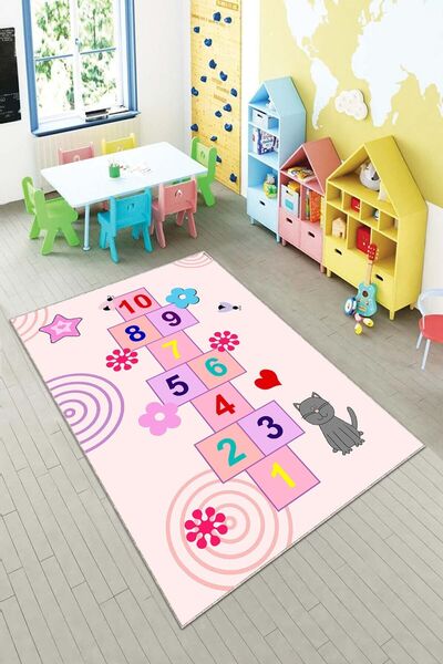 farbala Seksekli Kalpli Kedili Kaymaz Taban Leke Tutmaz Yıkanabilir İnce Yazl...