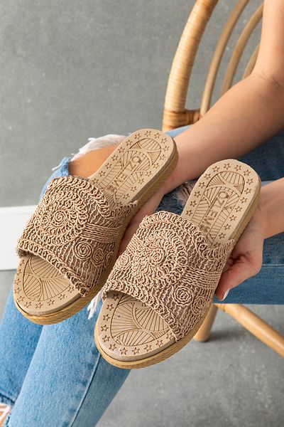 ICELAKE Step Women's Ultra Soft Soft Sole Thin Heel Orthopedic Inner Pad Knitted Lace Daily Slippers