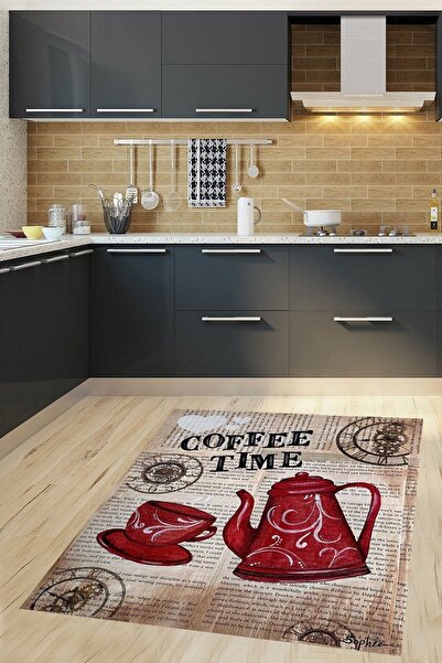 Genel Markalar Çaydanlık Fincan Desnli Dijital Baskı Yıkanabilir Kaymaz Taban...