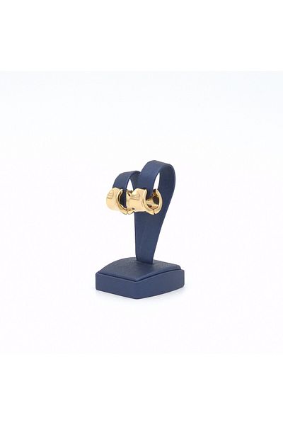 Janset Gold Colored Tunnel Model Steel Earrings - 316l Non-tarnish Steel