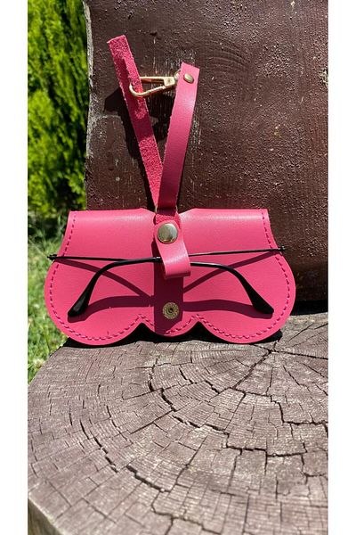 Atölyezümra Hanging Glasses Case Circle Model (Fuchsia Color)
