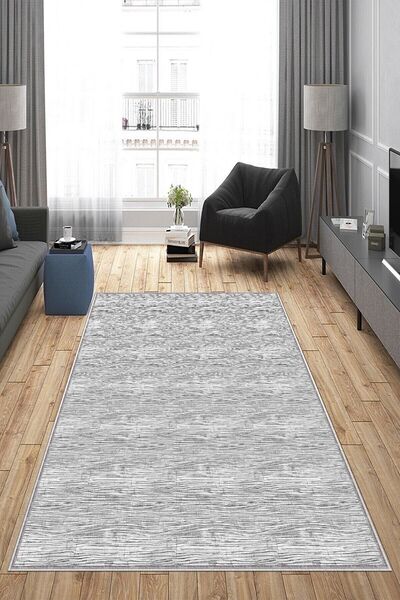 farbala Gri Eskitme Desen Yıkanabilir Kaymaz Taban Leke Tutmaz Yazlık Ekonomi...