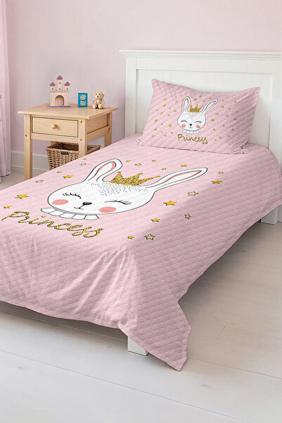 Realhomes مجموعة غطاء سرير بيكيه لغرفة الأطفال والمراهقين بنمط الأميرة الوردية