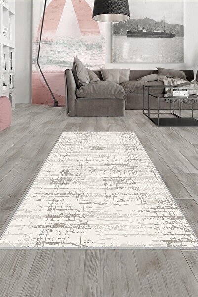 farbala Gri Eskitme Desen Yıkanabilir Kaymaz Taban Leke Tutmaz Yazlık Ekonomi...