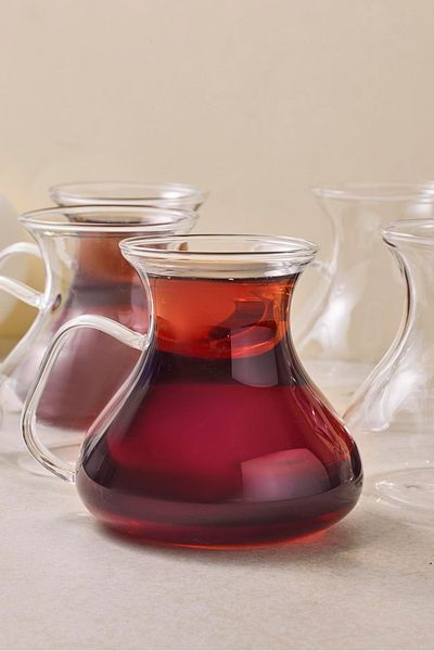Perotti 16043 Ehl-I Keyf Set of 6 Borosilicate Glass Tea Cups 200 ml