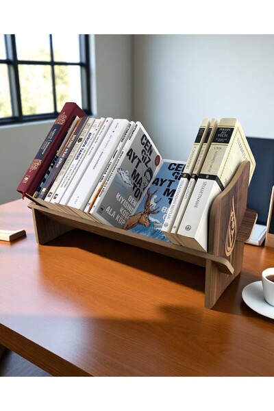 1000Nar رف كتب سطح المكتب / رف كتب محمول / منظم سطح المكتب / رف كتب مطرز 45 سم × 14.5 سم × 21 سم