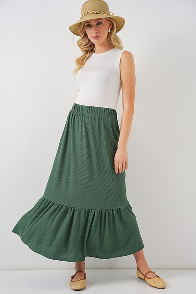 Bigdart 1886 Fusta lungă tricotată - Verde smarald