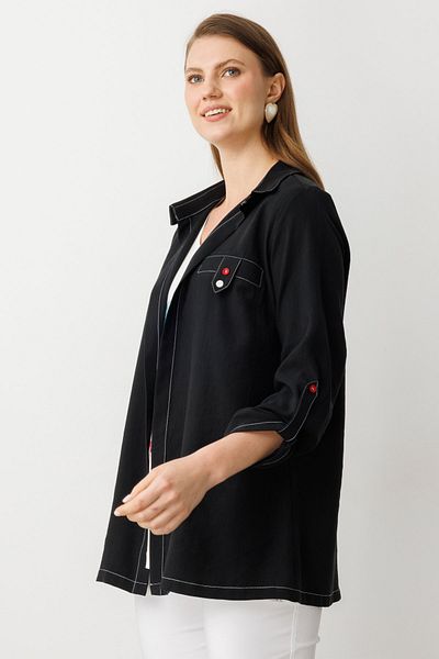 Ekol Trench with Patterned Blouse Inside