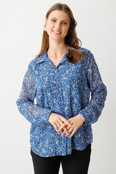Ekol Patterned Fabric Plus Size Blouse