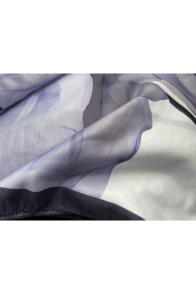 Lavena scarfs Şal moale digital din bumbac cu model floral din seria Lotus - violet