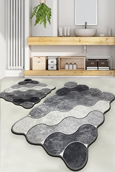 UnicUtil Set covorase baie 2 piese, Modern Look, UnicUtil, Gri