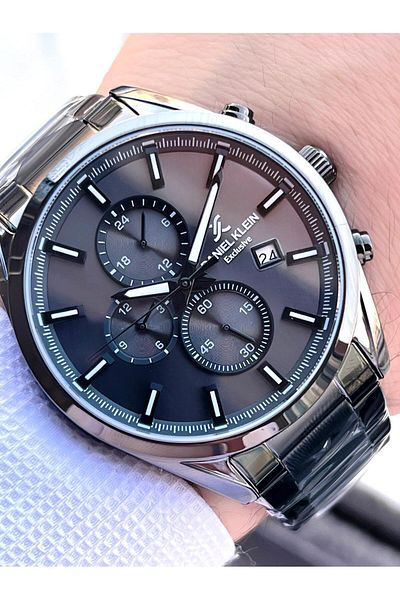 Daniel Klein Steel Cord Chronometer Dial Design 3 Atm Water Resistant Men Wristwatch 10582.8